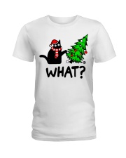 Black cat Christmas 2 Ladies T-Shirt tile