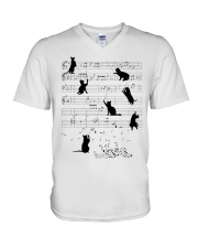 black cat music V-Neck T-Shirt tile