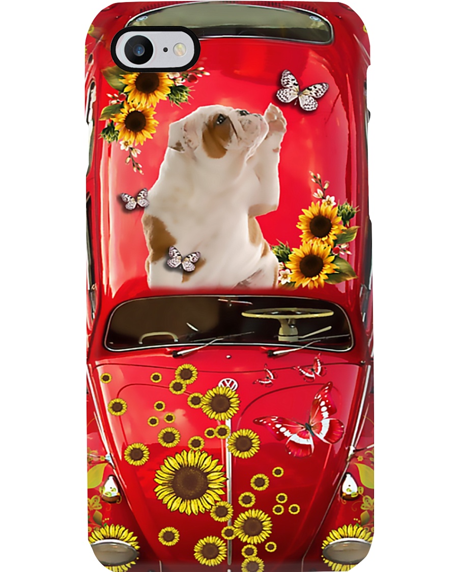 Phone Case - American Bulldog Sunflower Phone Case
