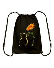 black cat sunshine Drawstring Bag tile