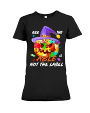 Autism pumpkin Premium Fit Ladies Tee tile