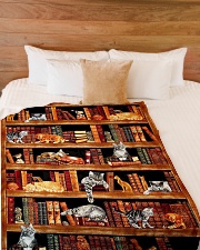 Cats Books Blanket Large Fleece Blanket - 60" x 80" aos-coral-fleece-blanket-60x80-lifestyle-front-02