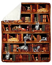 Cats Books Blanket Sherpa Fleece Blanket tile