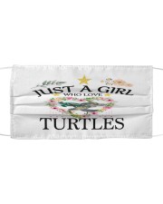 just a girl who love turtles Cloth face mask front
