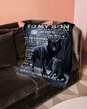 To My Son -Mom Small Fleece Blanket - 30" x 40" aos-coral-fleece-blanket-30x40-lifestyle-front-05