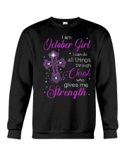 October Girl Christ Strength Crewneck Sweatshirt tile