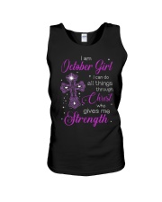 October Girl Christ Strength Unisex Tank tile