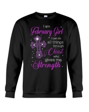 February Girl Christ Strength Crewneck Sweatshirt tile