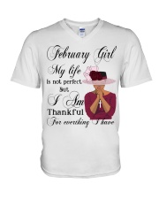 February Girl My Life V-Neck T-Shirt tile