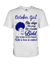 October Girl Bold V-Neck T-Shirt tile