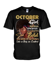 October Girl Bold V-Neck T-Shirt tile