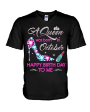 October Happy Birthday V-Neck T-Shirt tile