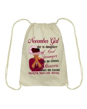 November Girl God Stronger Drawstring Bag tile