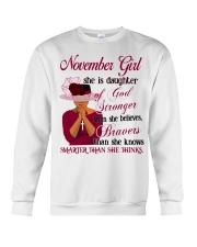 November Girl God Stronger Crewneck Sweatshirt tile