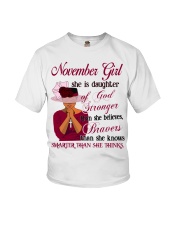 November Girl God Stronger Youth T-Shirt tile