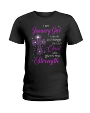 January Girl Christ Strength Ladies T-Shirt tile