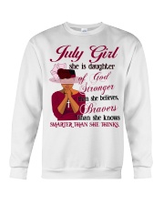 July Girl God Stronger Crewneck Sweatshirt tile