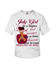 July Girl God Stronger Youth T-Shirt tile