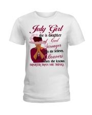 July Girl God Stronger Ladies T-Shirt tile