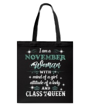 November Woman Tote Bag tile