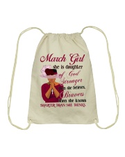 March Girl God Stronger Drawstring Bag tile