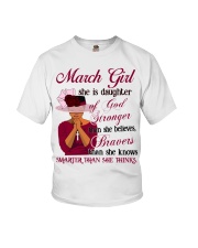 March Girl God Stronger Youth T-Shirt tile