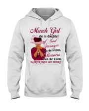 March Girl God Stronger Hooded Sweatshirt tile