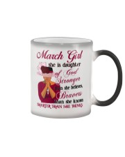 March Girl God Stronger Color Changing Mug tile