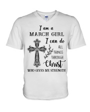 March Girl V-Neck T-Shirt thumbnail