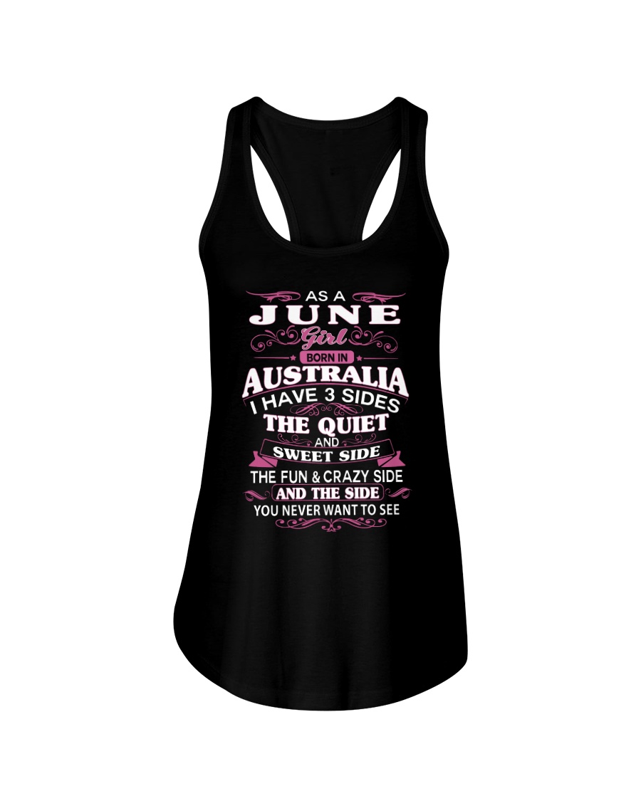 AS A JUNE GIRL BORN IN AUSTRALIA Ladies Flowy Tank