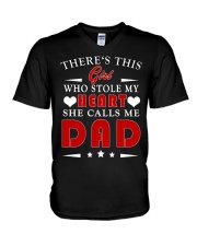 The Girl Who Stole My heart She Calls Me Dad V-Neck T-Shirt thumbnail