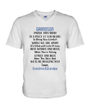 To Grandson From Grandma And Grandpa V-Neck T-Shirt tile