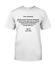 DEAR HUSBAND FISHING WIFE Premium Fit Mens Tee tile