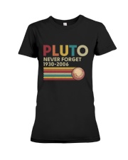 Pluto Never Forget Funny Science Geek T-shirt Premium Fit Ladies Tee thumbnail