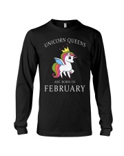 Unicorn queens are born in february Long Sleeve Tee tile