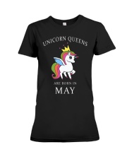 Unicorn queens are born in may Premium Fit Ladies Tee tile
