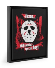 Friday the 13th Jason my special boy Floating Framed Canvas Prints Black tile
