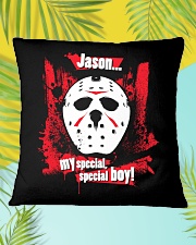 Friday the 13th Jason my special boy Square Pillowcase aos-pillow-square-front-lifestyle-30