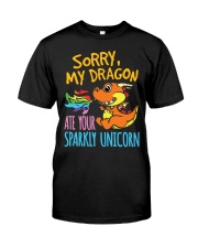 Sorry My Dragon Ate Your Sparkly Unicorn Classic T-Shirt tile