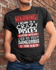 PISCES - I BELONG TO A CRAZY PISCES Classic T-Shirt apparel-classic-tshirt-lifestyle-26