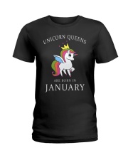 Unicorn queens are born in january Ladies T-Shirt front