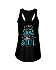 A room without books is like a body without a soul Ladies Flowy Tank front