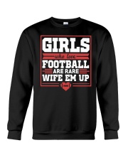 Girls Who Love Football Are Rare Wife Em Up Crewneck Sweatshirt tile