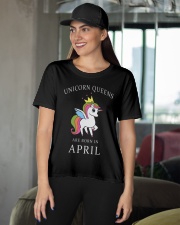 Unicorn queens are born in april Ladies T-Shirt apparel-ladies-t-shirt-lifestyle-front-07