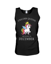 Unicorn queens are born in december Unisex Tank tile