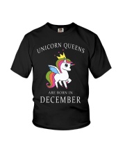 Unicorn queens are born in december Youth T-Shirt tile