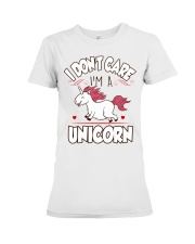 I don't care I'm a unicorn Premium Fit Ladies Tee tile