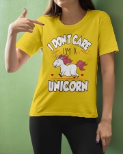 I don't care I'm a unicorn Ladies T-Shirt apparel-ladies-t-shirt-lifestyle-front-10