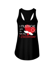 I mustache you to be my Valentine Ladies Flowy Tank tile