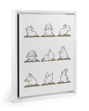 Bunnies Yoga Floating Framed Canvas Prints White tile